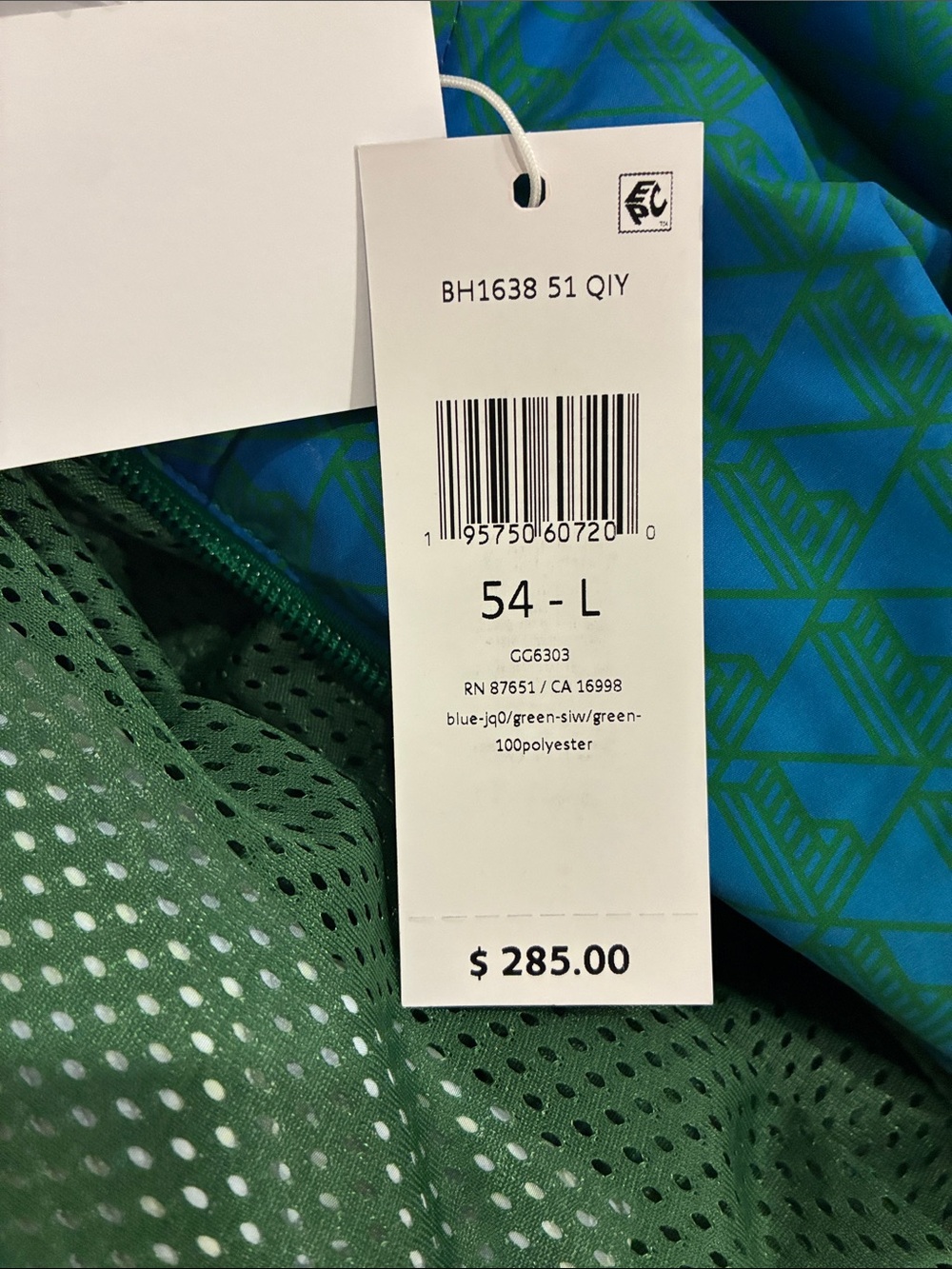 Lacoste Men’s Ombre Monogram Track Jacket - Blue & Green - Picture 7 of 7